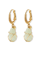 Tao Rainbow Earrings, Gold-Plated Brass & Amazonite